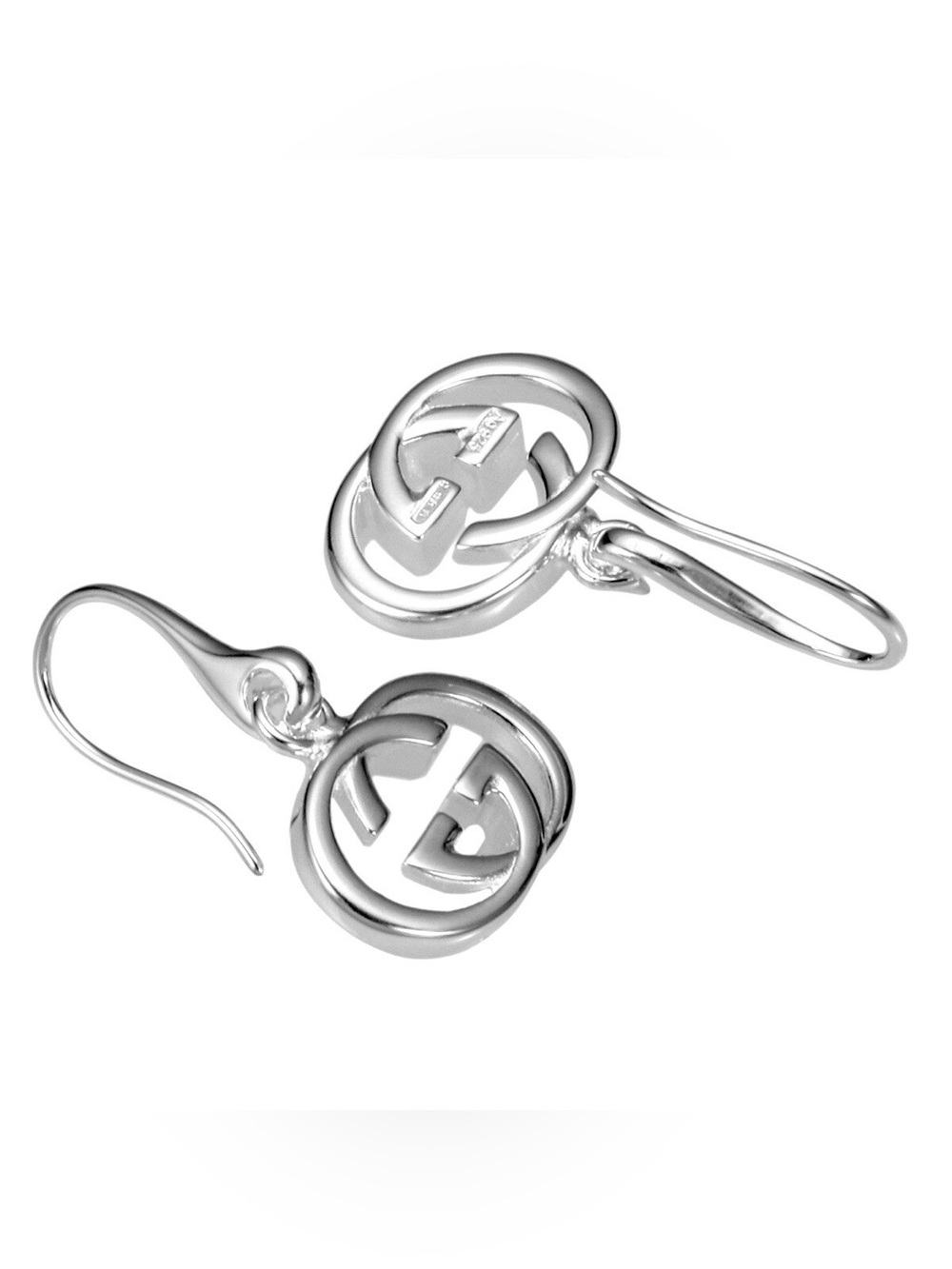 Gucci silver interlocking G earring